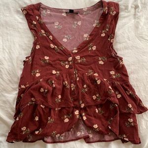 Floral American eagle top